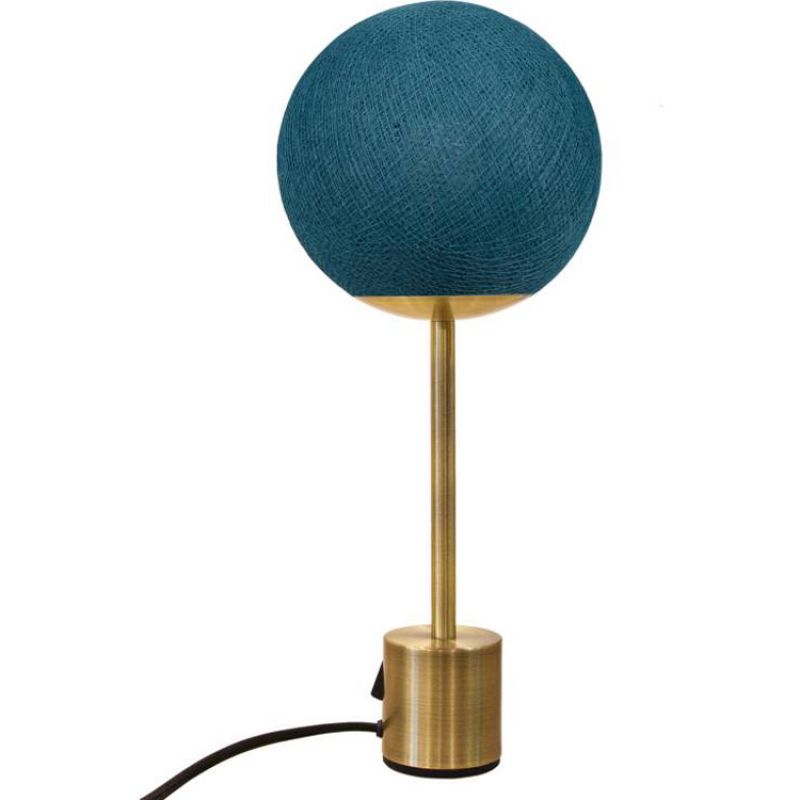 Lampe Apapa pied laiton bleu paon La case de cousin paul