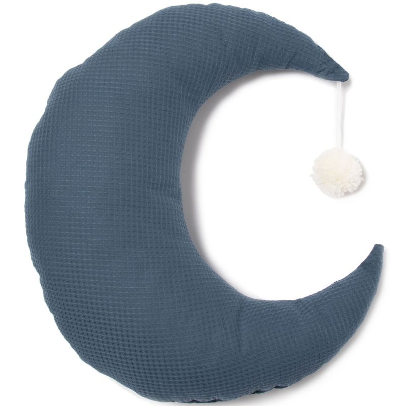 Coussin lune Pierrot bleu canard Nid d'abeille (36 x 32 cm) Nobodinoz