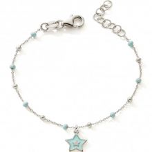 Bracelet Etoile turquoise 14 + 2,5 cm (argent)  par Baby bijoux