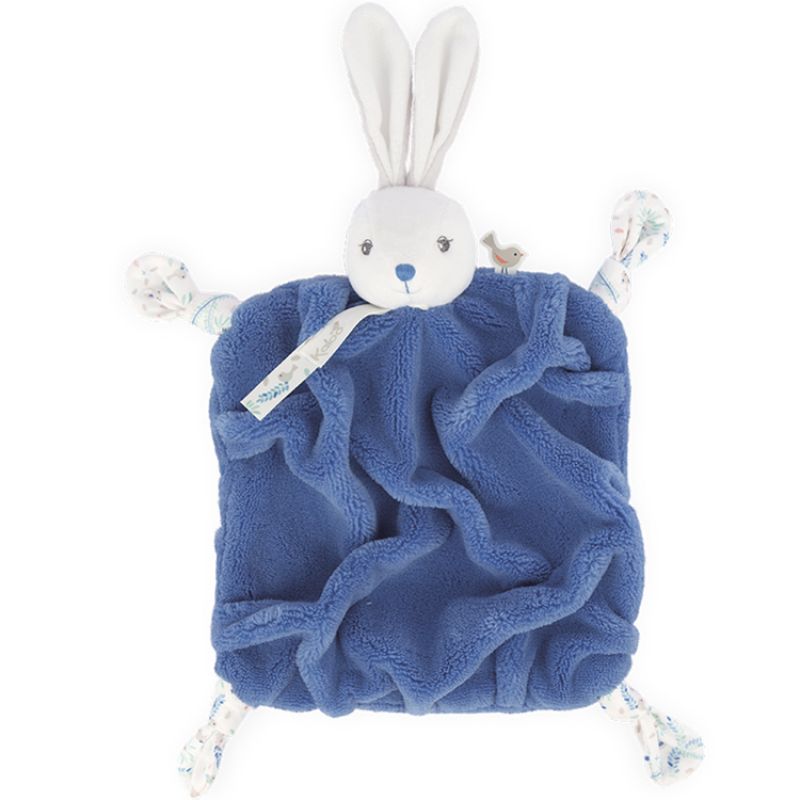 Doudou attache sucette Plume lapinou bleu océan (20 cm) Kaloo