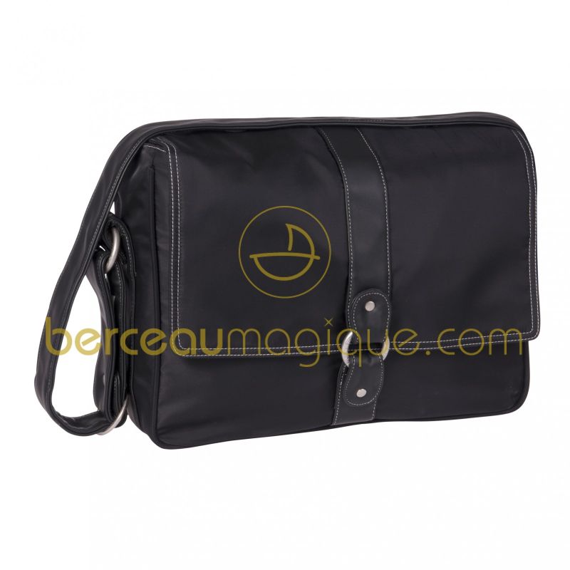 Sac à langer city mallette satiné noir Lässig