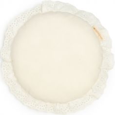 Coussin rond Vera broderie Natural (28 cm)