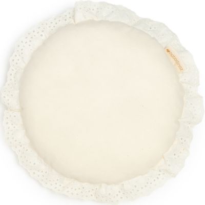 Coussin rond Vera broderie Natural (28 cm)
