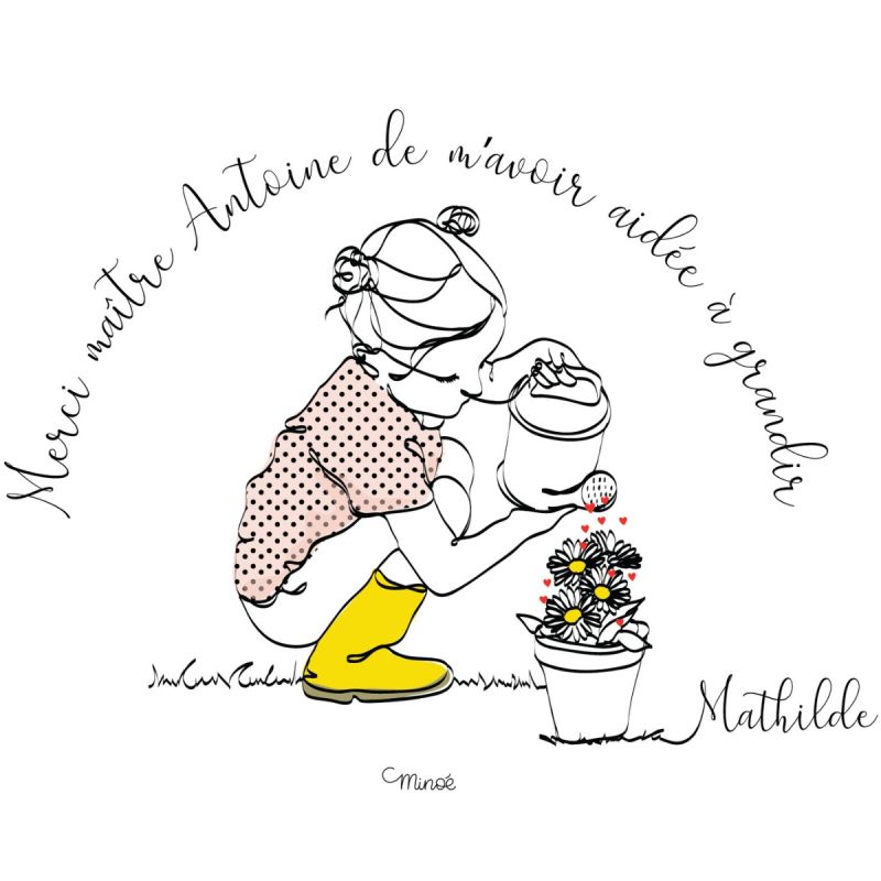 Affiche Merci de m'avoir aidé(e) à grandir A4 (personnalisable) Minoé