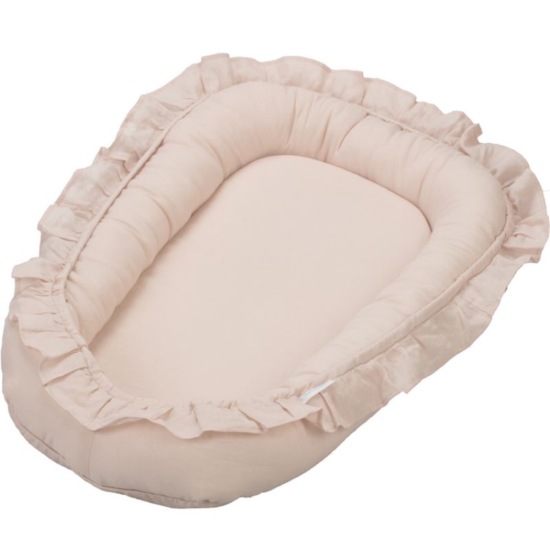 Réducteur de lit à volants rose poudré Pure nature Cotton&Sweets