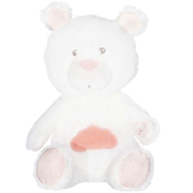 Peluche ours blanc et rose Lily poudrée (31 cm) Sauthon