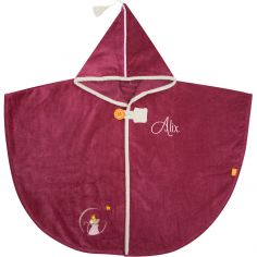 Cape de bain souris framboise personnalisable (0-5 ans) - L'oiseau bateau