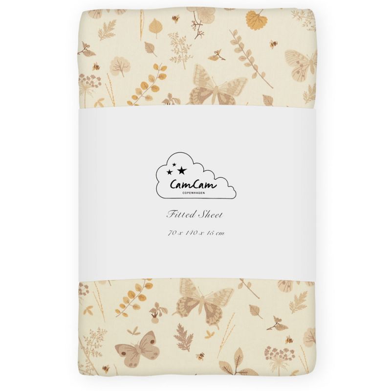 Drap housse en coton bio Butterflies (70 x 140 cm) Cam Cam Copenhagen