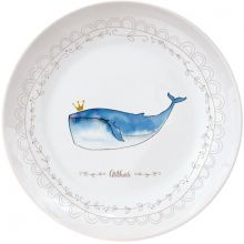 Assiette en porcelaine Baleine (personnalisable)  par Gaëlle Duval