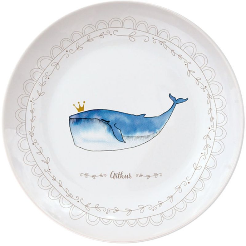 Assiette en porcelaine Baleine (personnalisable) Gaëlle Duval