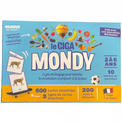 Coffret Giga Mondy (600 cartes Montessori pour développer le langage) - Reconditionné  par Observe Montessori