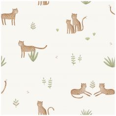 Papier peint Samburu Léopard et feuillage (50 cm x 10m)  - Lilipinso
