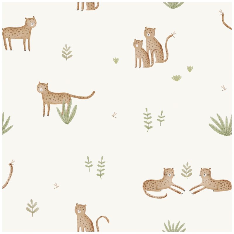 Papier peint Samburu Léopard et feuillage (50 cm x 10m)  Lilipinso Produit 1