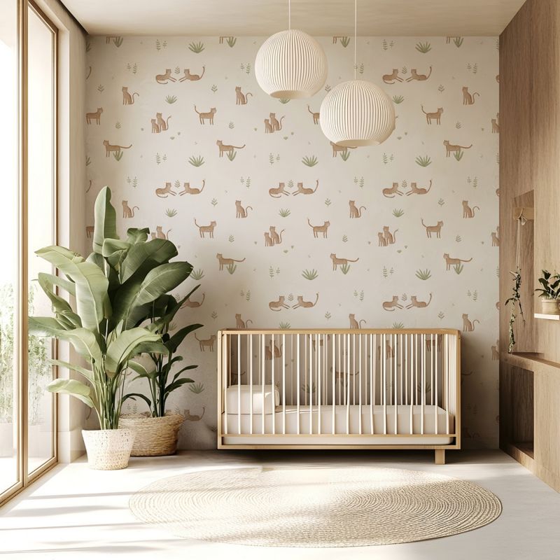 Papier peint Samburu Léopard et feuillage (50 cm x 10m)  Lilipinso Ambiance 4