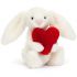 Peluche Bashful Lapin avec Coeur (18 cm) - Jellycat