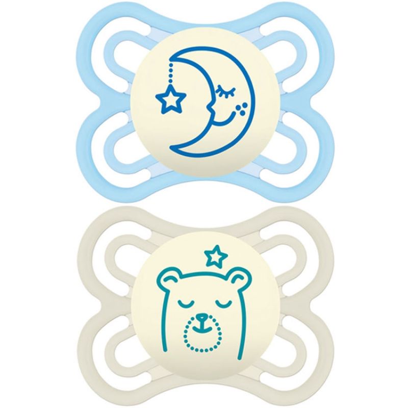 Lot de 2 sucettes anatomiques Perfect Nuit garçon (0-6 mois) MAM