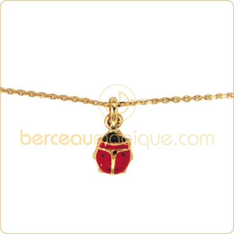 Pendentif coccinelle avec chaîne  Berceau magique bijoux