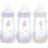 3 biberons Easy Start 260ml Lilas+Lilas+Sable Tétine débit 2 - Reconditionné - MAM