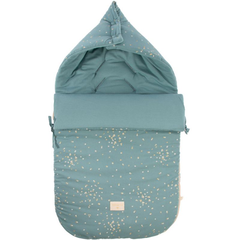 Nid d'ange passe sangle Passegiata Gold Confetti vert (90 cm) Nobodinoz