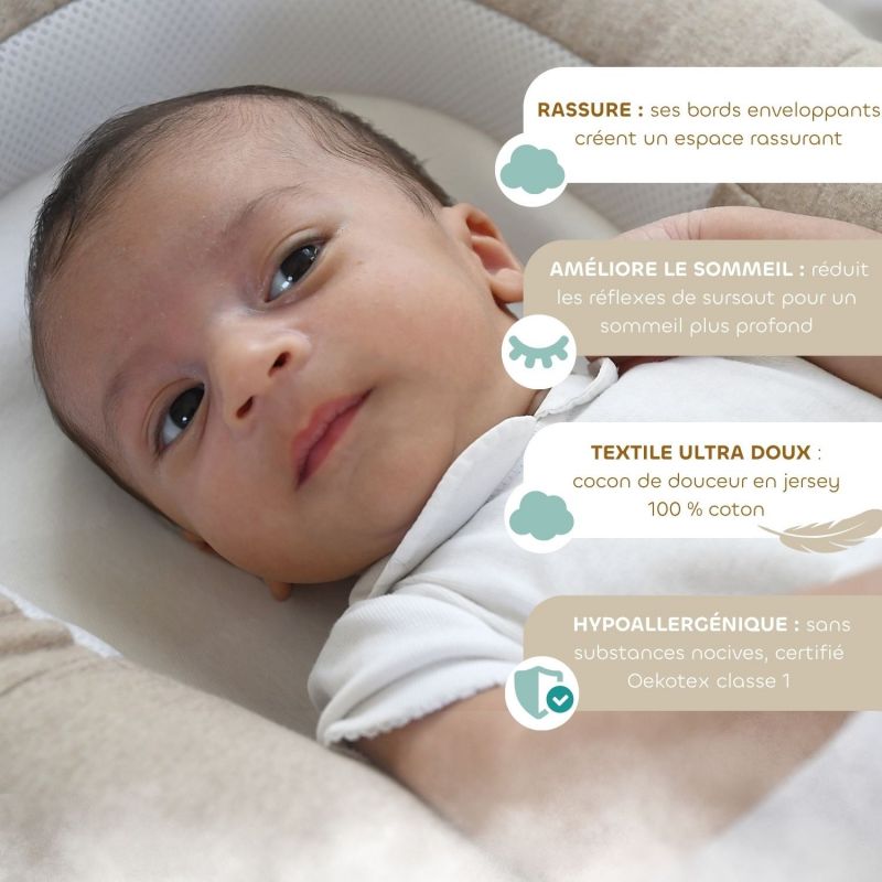 Réducteur de lit Cocoony Argile chiné (3 mois) Béaba Ambiance 7