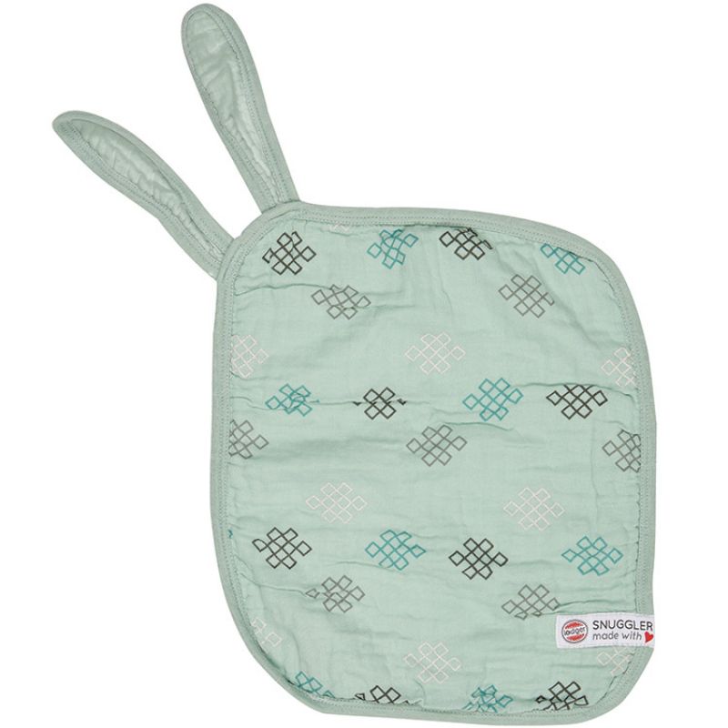 Doudou attache sucette en coton Xandu vert d'eau Lodger