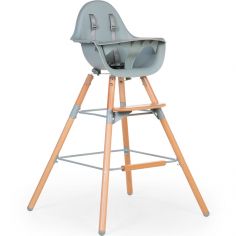 Kit de pieds longs pour chaise haute Evolu extra + repose-pieds en bois naturel menthe