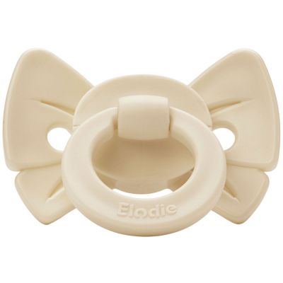 Sucette orthodontique en silicone Binky Bow Oat White (3 mois et +)
