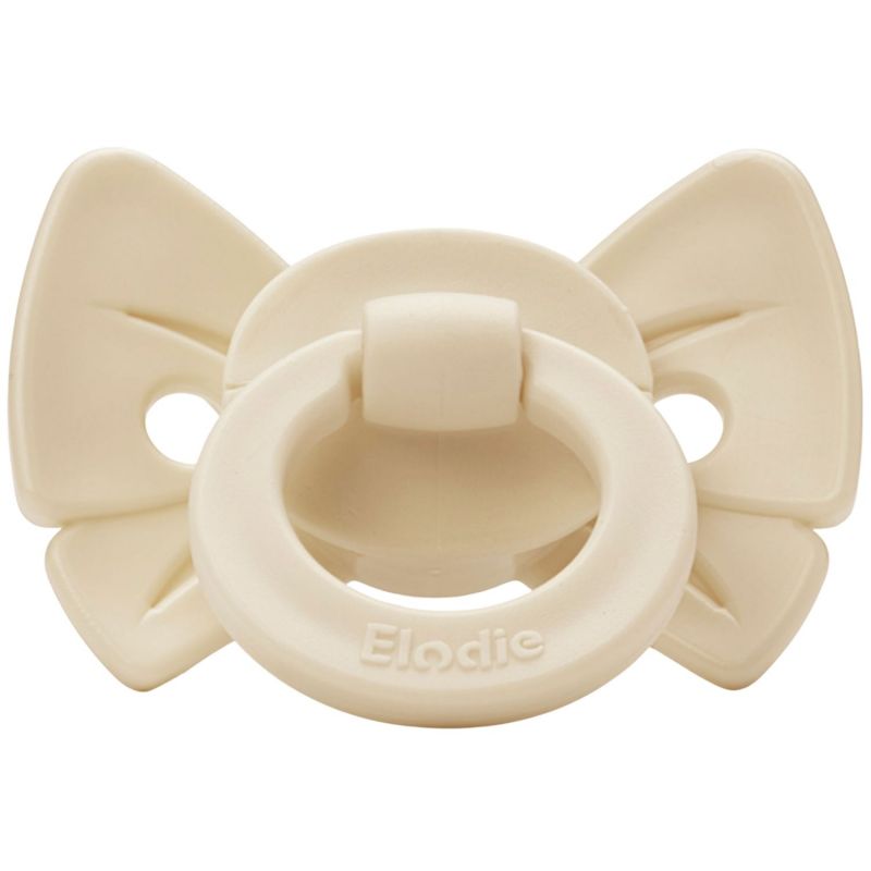 Sucette orthodontique en silicone Binky Bow Oat White (3 mois et +) Elodie Details Produit 1