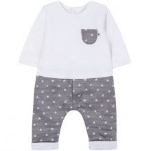 Combinaison tee-shirt manches longues et legging gris et blanc (6 mois : 67 cm)  par Absorba