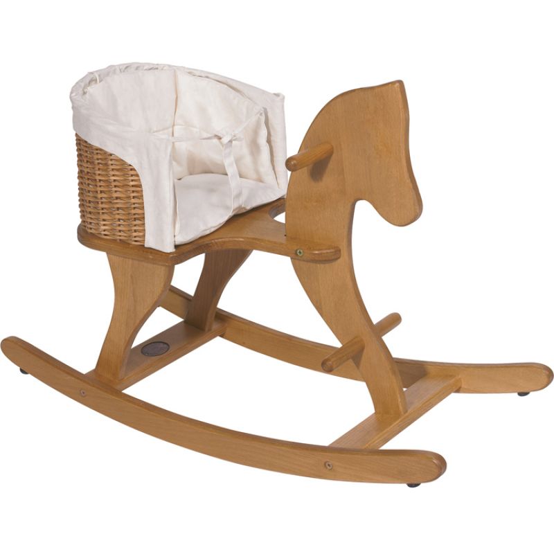 Cheval à bascule avec siège en osier Moulin Roty