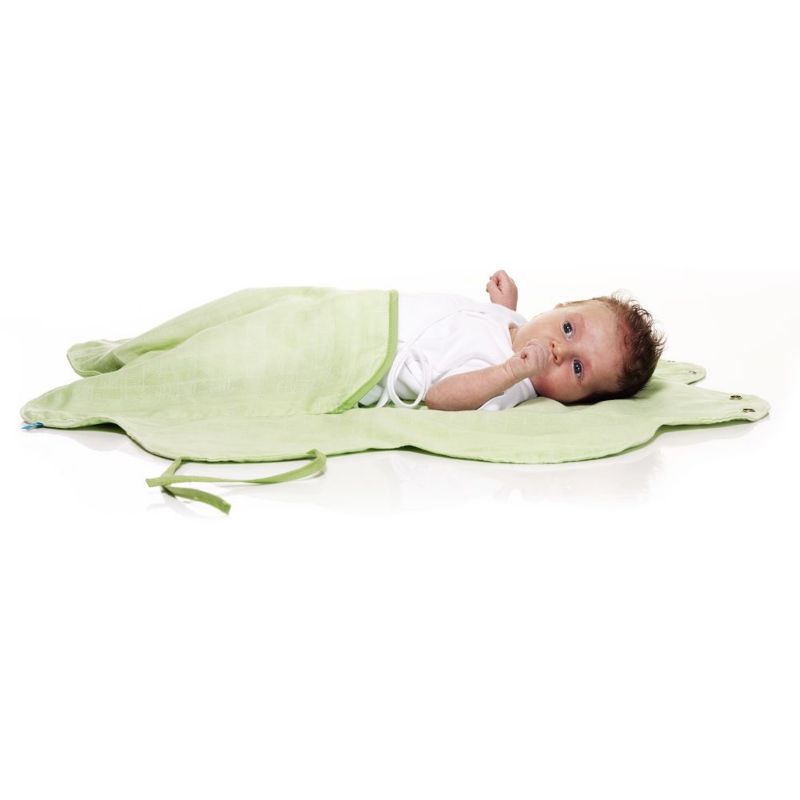 Couverture nomade été mousseline vert (0-9 mois) Wallaboo