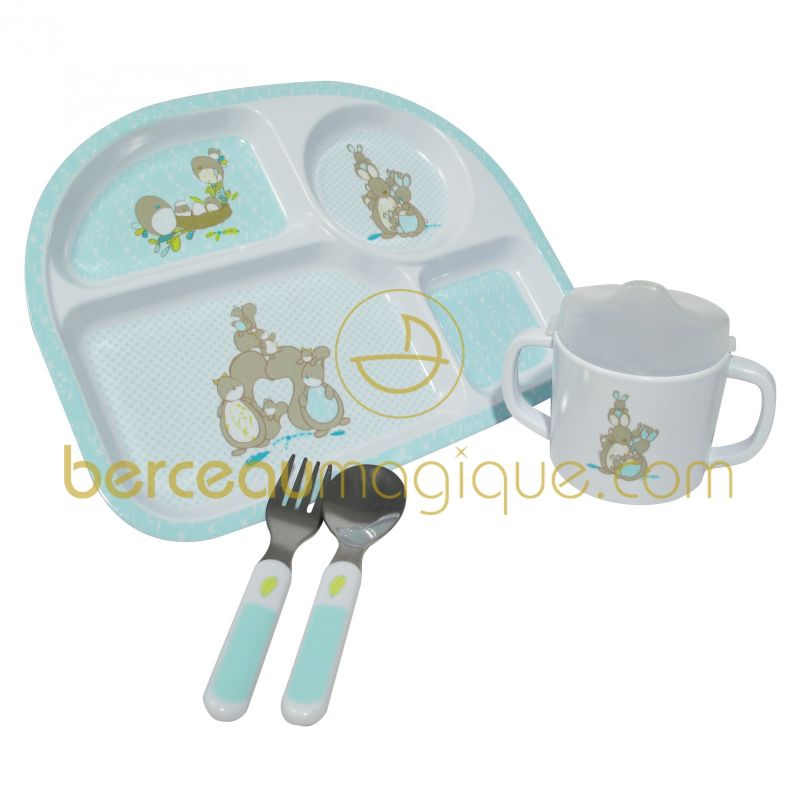 Coffret repas bleu 4 pièces Amadeus Les Petits