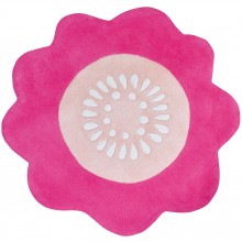 Tapis coton fleur magenta Secret garden by Susan Driscoll (diamètre 80 cm)  par Lilipinso