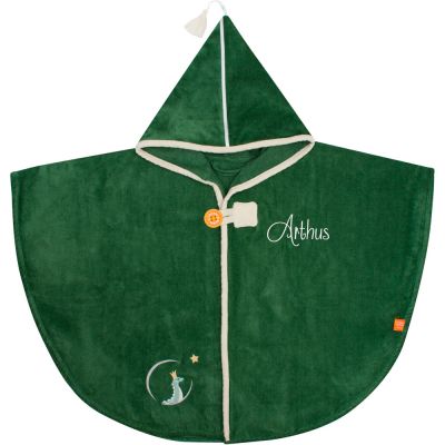 Poncho de bain dino vert forêt personnalisable (0-5 ans)