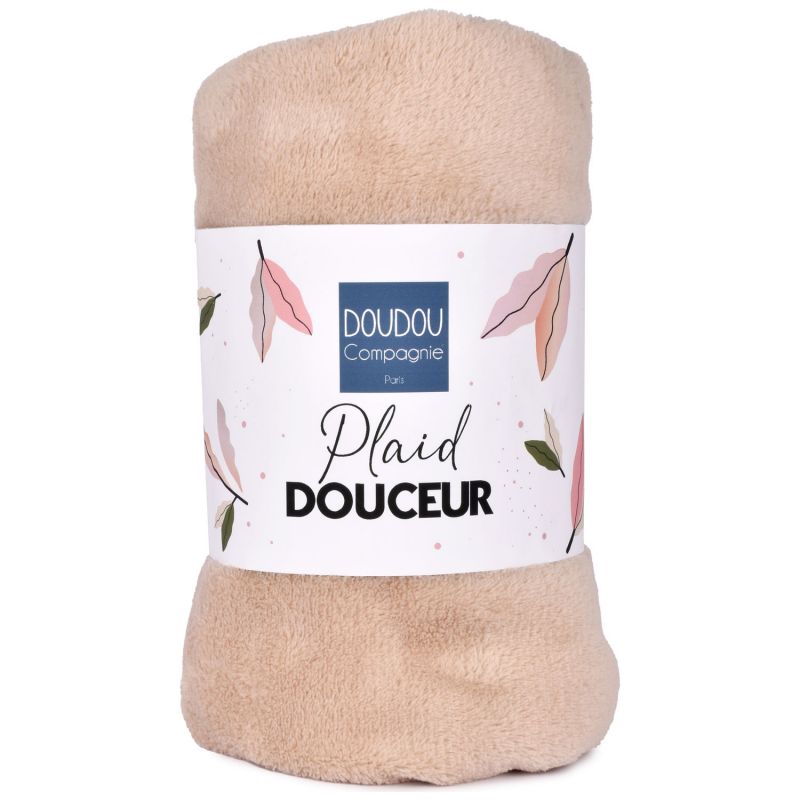 Couverture douceur beige (70 x100 cm) Doudou et Compagnie Produit 1