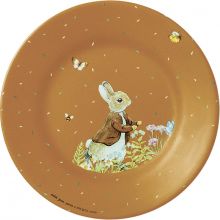 Assiette Pierre Lapin bleue ocre (20 cm)  par Petit Jour Paris