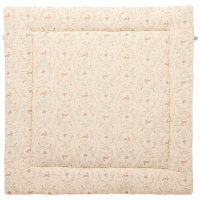 Tapis de jeu réversible et fond de parc jardin enchanté et ivoire (100x100 cm) BB & Co