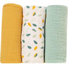 Natureville Lot De 10 Langes Bébé Mousseline 80x80 Cm - 100% Coton Doux, Double Couche, Idéal Bavoir, Rot, Couverture Allaitement
