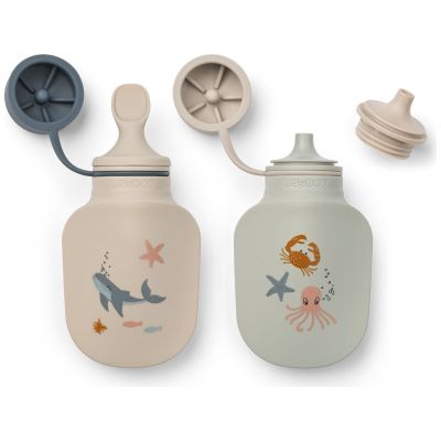 Lot de 2 gourdes réutilisables Lizzie Sea Creature (150 ml)