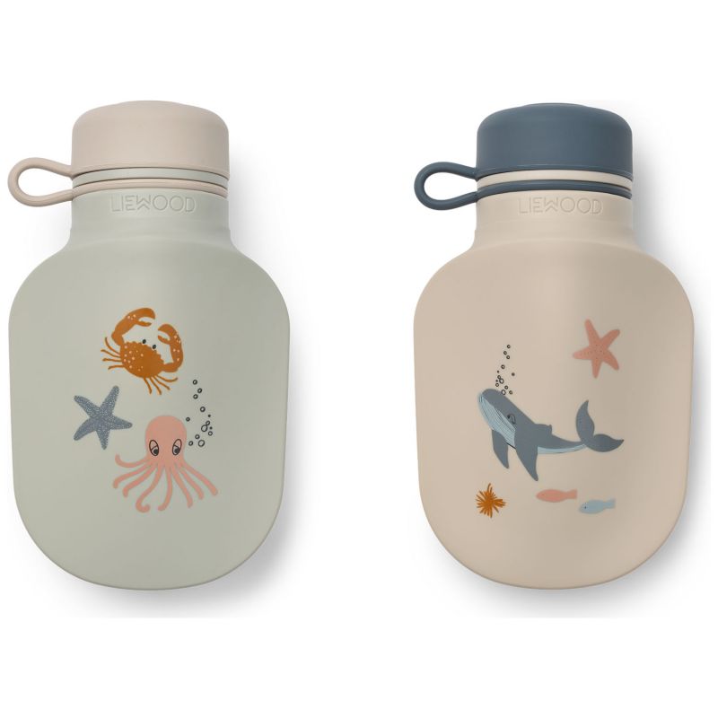 Lot de 2 gourdes réutilisables Lizzie Sea Creature (150 ml) Liewood Produit 1