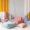 Pouf Ottoman Square Peppermint velours côtelé  par Wigiwama