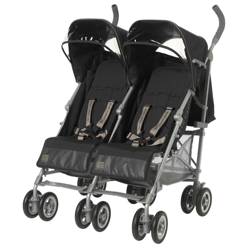 Poussette canne double Twixx noire Red Castle