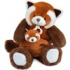 Coffret peluche Panda roux et son bébé (25 cm)  par Doudou et Compagnie