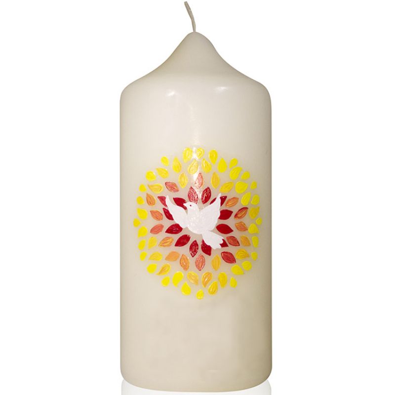 Bougie de baptême Colombe et soleil Pascale Belenfant Chauveau