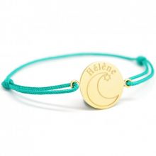 Bracelet cordon Lune personnalisable (plaqué or)  par Petits trésors