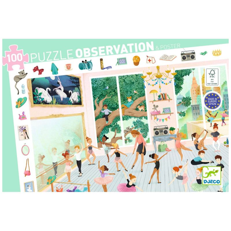 Puzzle d'observation L'école de danse (100 pièces) Djeco Packaging 5