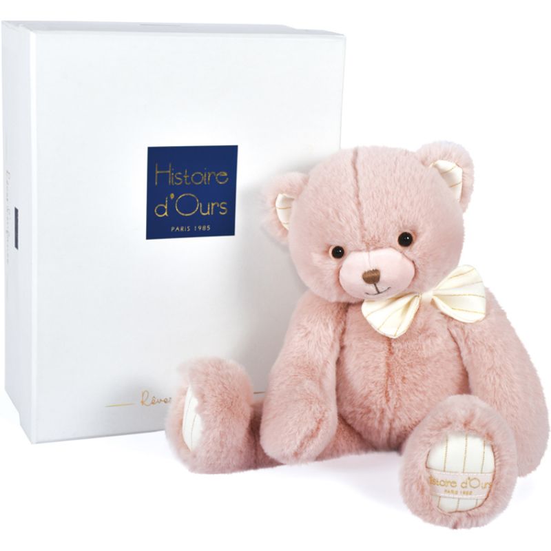 Coffret peluche ours rose Preppy Chics (30 cm) Histoire d'Ours