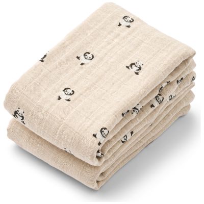 Lot de 2 langes Lewis Panda-Sandy (65 x 65 cm) Liewood