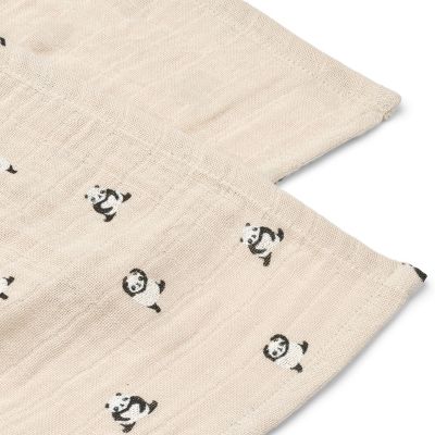 Lot de 2 langes Lewis Panda-Sandy (65 x 65 cm)