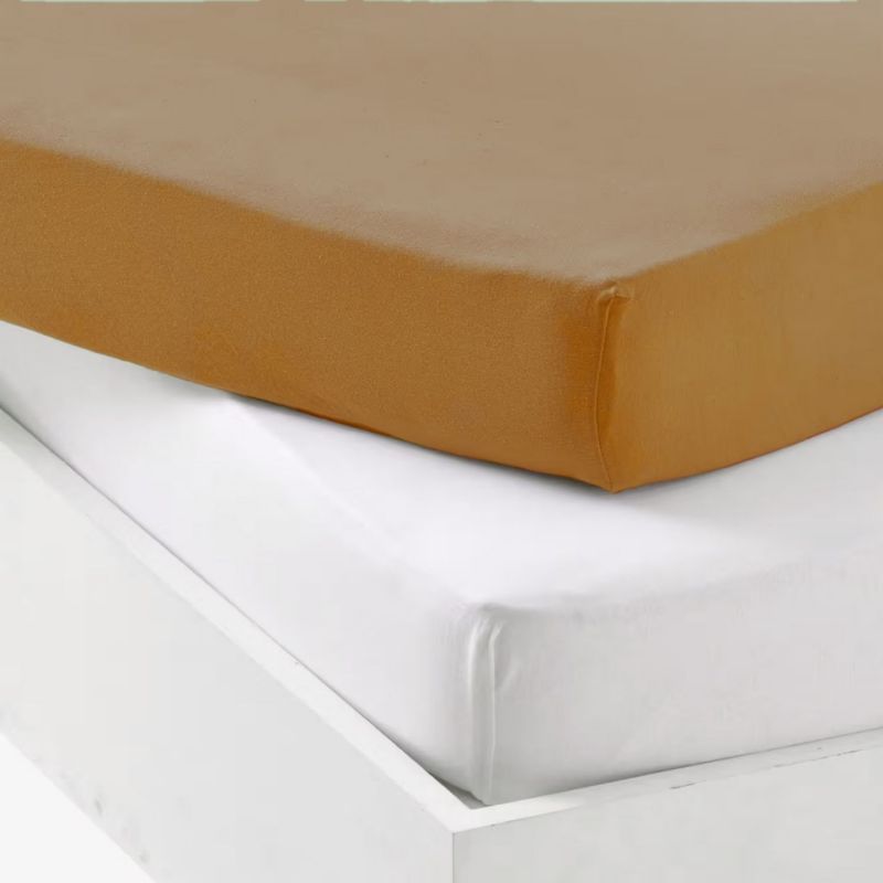 Lot alèse et drap housse Blanc-Caramel (70 x 140 cm) Mon P'tit Dodo Produit 2